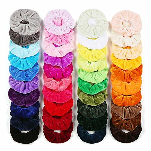 Social 40 Colores Velvet Elástico Hair Scrunchies