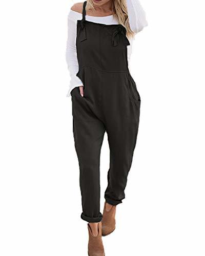 Product VONDA Women's Strappy Jumpsuits Overalls Casual Harem Wide Leg Dungarees Rompers B-Negro