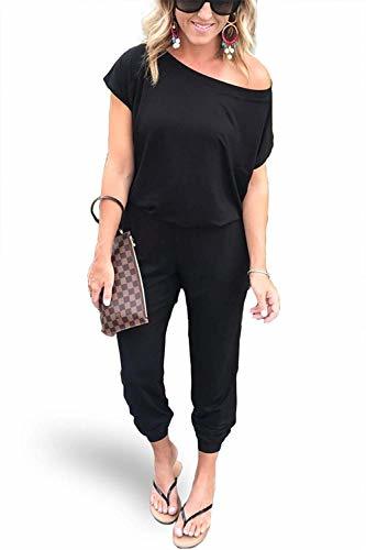 Ueither Sexy Monos de Mujer Elegante Manga Corta Jumpsuits de Playa Rompers