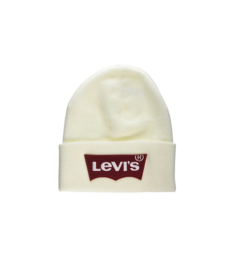 Fashion Levi's Oversized Batwing Beanie Gorro de Punto, Blanco