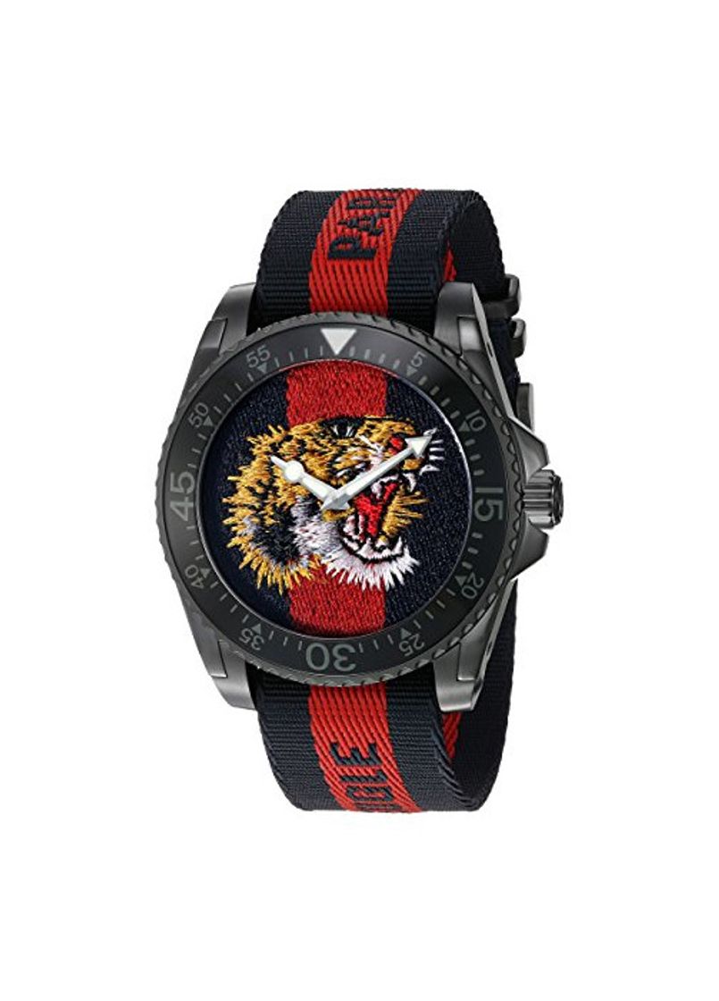 Fashion Gucci Reloj Análogo clásico para Hombre de Cuarzo con Correa en Nailon