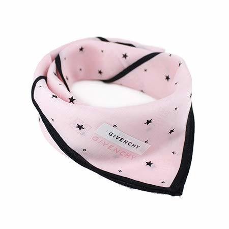 Product Givenchy] Rosa Bufanda con Negro diseño de Estrellas y Negro Boarder