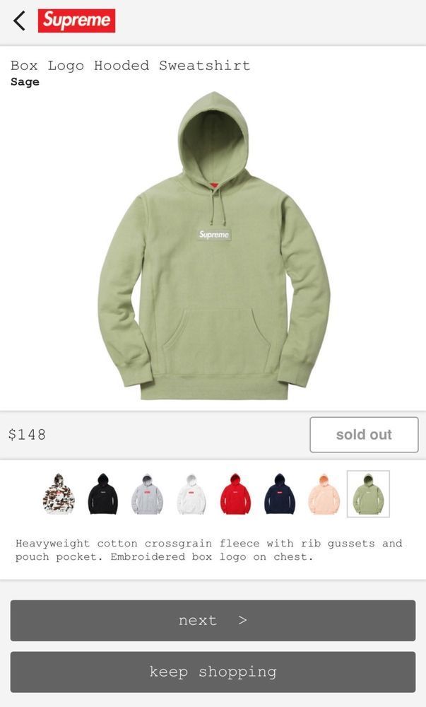 Producto Supreme Box Logo Hooded Sweatshirt Sage