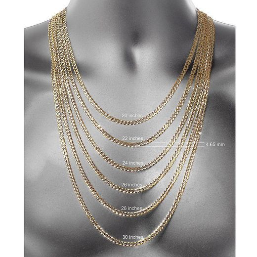 LUOEM 24 Inch Men Chain Hip Hop Necklace Punk Style Jewelry 18K