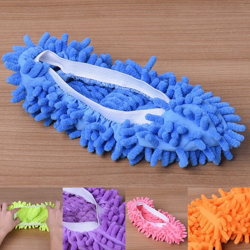 Producto Microfibra Chenille Elastic Cuff Limpeza Piso Mop Chinelos Par