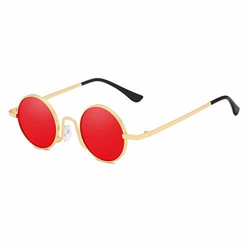 Social Yying Hip Hop Retro Steampunk Gafas de Sol Hombres Ronda Vintage Marco