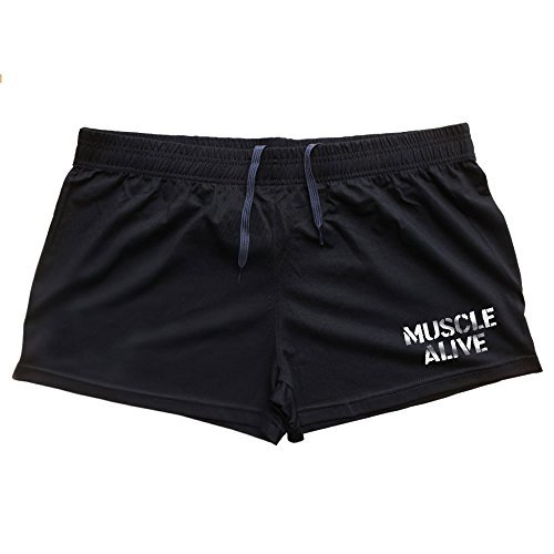 Place Muscle Alive Hombres Gimnasio Culturismo Rutina de Ejercicio Men Pantalones Cortos Algodón