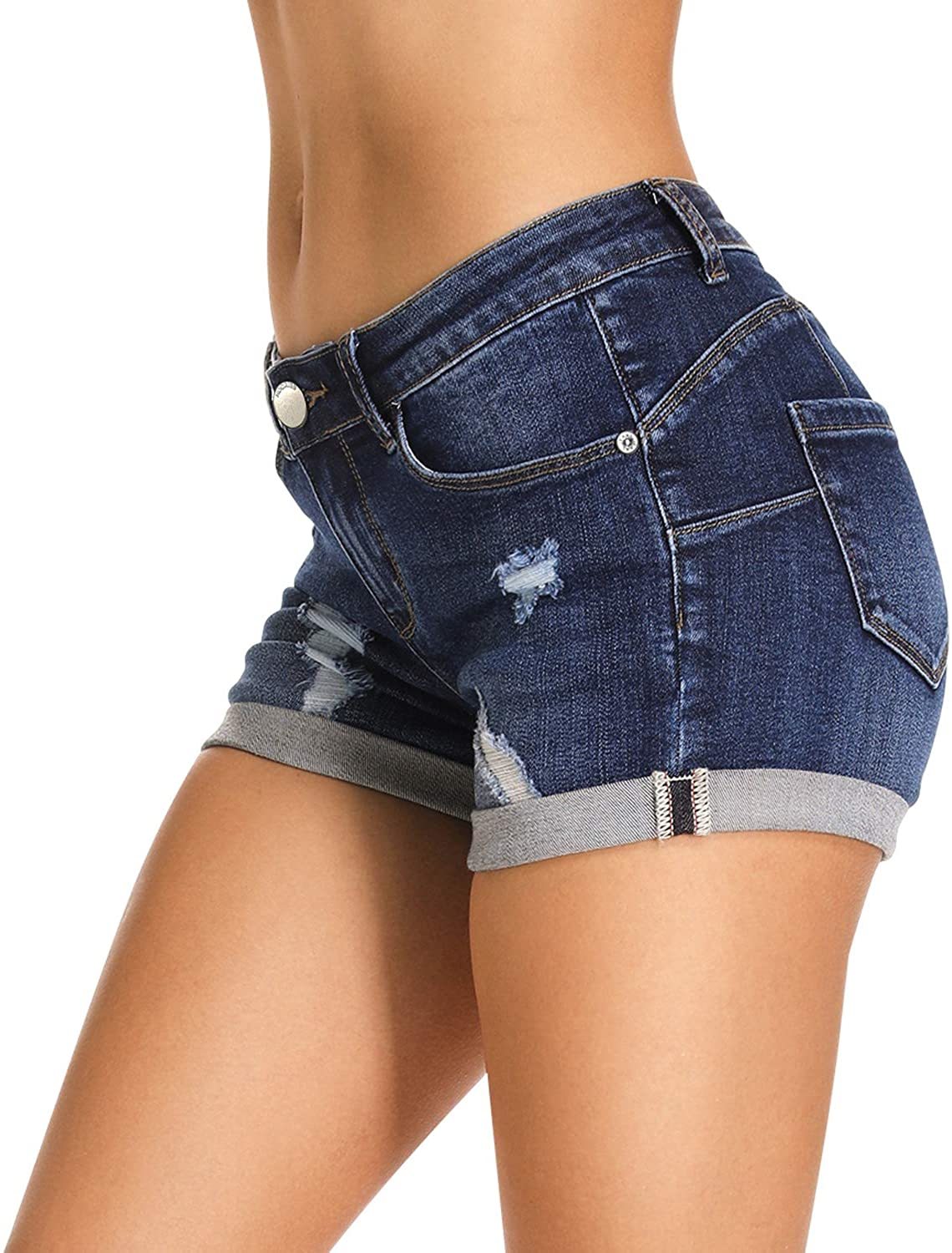 Social Hocaies Mujer Pantalón Corto Vaquero con Dibujo y Bordado Pantalones Vaqueros con