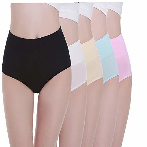 Place wirarpa Bragas Mujer Algodón Talle Alto 4 Pack Multicolor Talla L 46