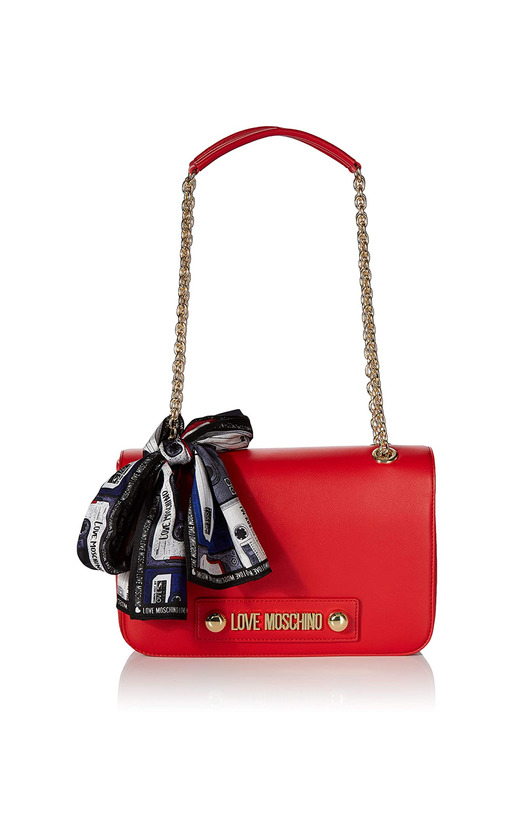 Product Love Moschino Borsa Small Grain PU, Bolso tipo tote para Mujer, Rojo