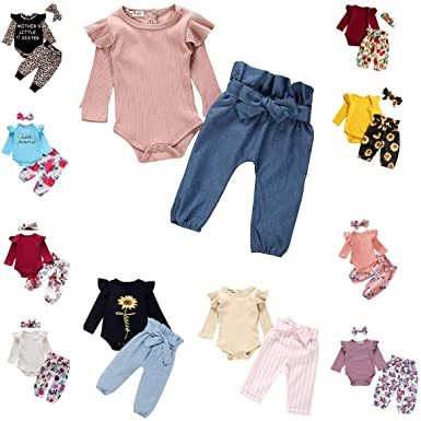 Fashion Ropa Bebe Niña Manga Larga Monos Tops