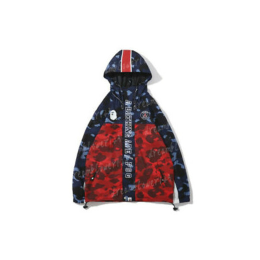 Bape co Camouflage Blue Red Windbreaker Jacket For Men/Women