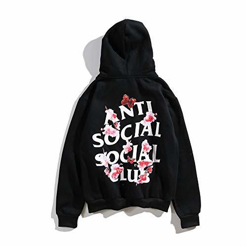 Products QYS Anti Social Club Social Sudadera con Capucha de Manga Larga para