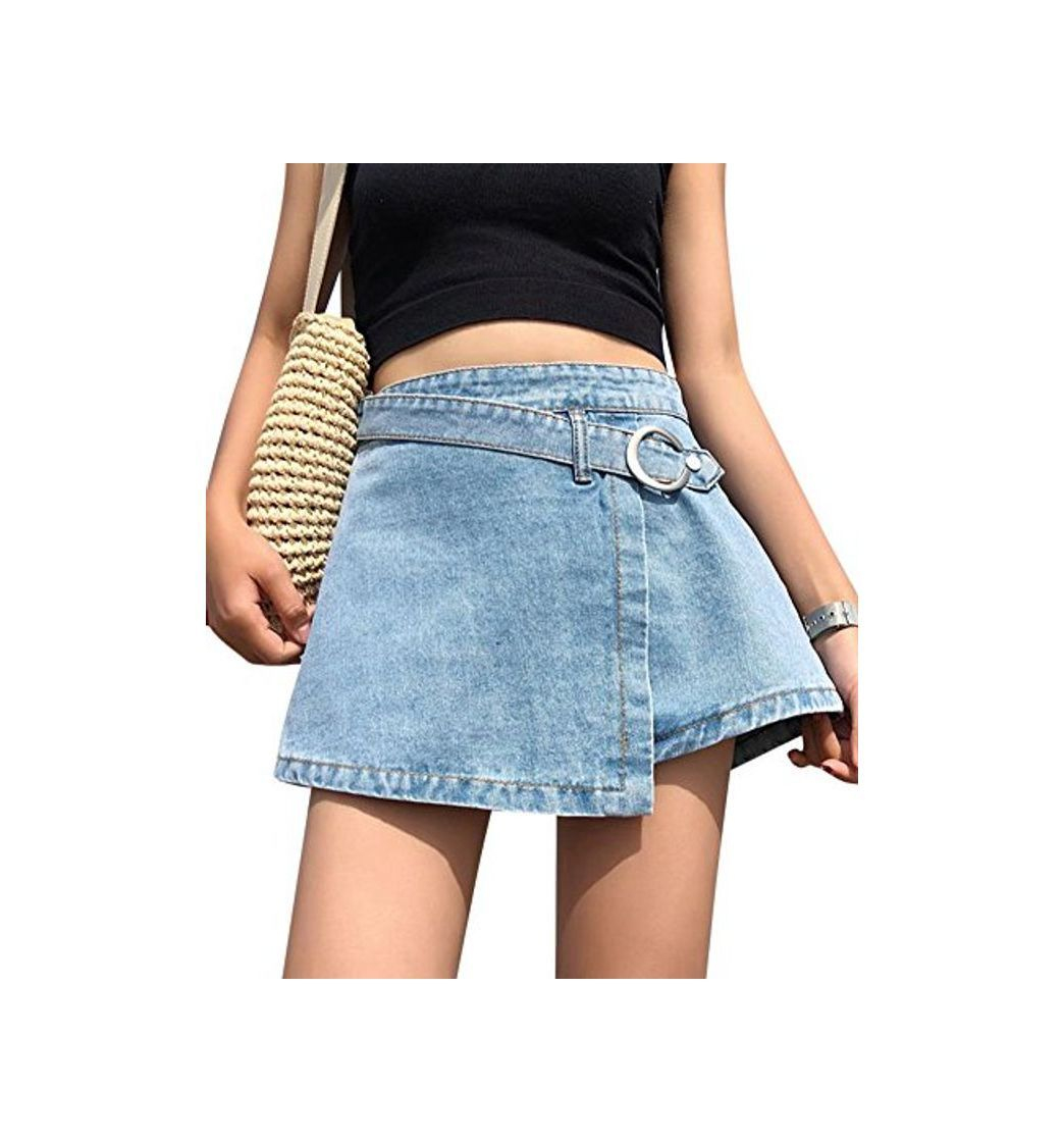 Producto Minifalda Falda Vaquera Mujer Falda Vintage Playa De Verano Jeans Azul Claro