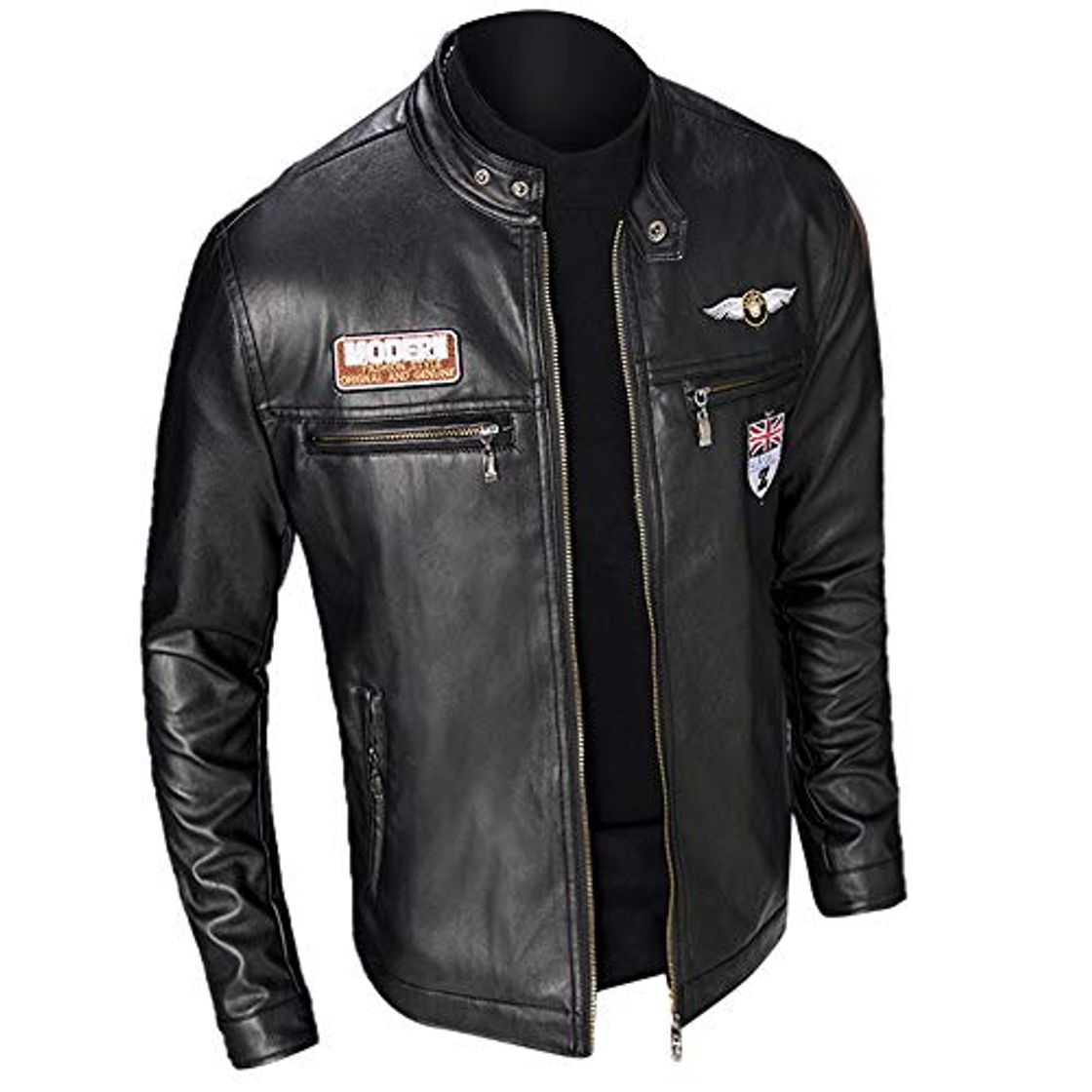 Product MEIbax Casual Chaqueta de la Motocicleta Biker de Cremallera para Hombre de Manga Larga Moda Slim Elegante Cazadoras Cuero de Hombre Abrigo de Invierno Caliente Chaqueta Capa Gruesa Calor Grueso