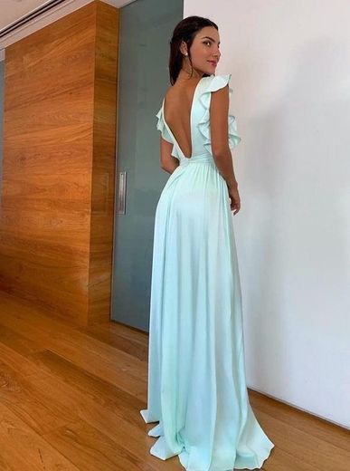 Vestido Longo Verde Claro