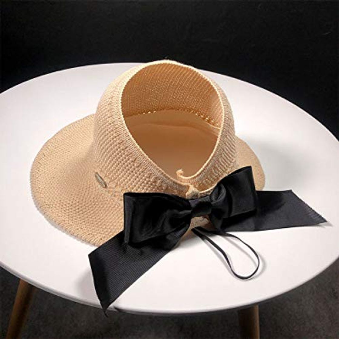 Producto SLGOVCOA Sombrero para el Sol de Las mujeresPajarita para Mujer Sombreros para El Sol Vacío Superior Cuerda contra El Viento Transpirable Chapeu Ajustable Verano Sólido Encantador Gorras para Niñas