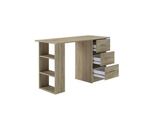 Home Heavenly® - Mesa escritorio DESKI estilo minimalista, robusto y espacioso, con