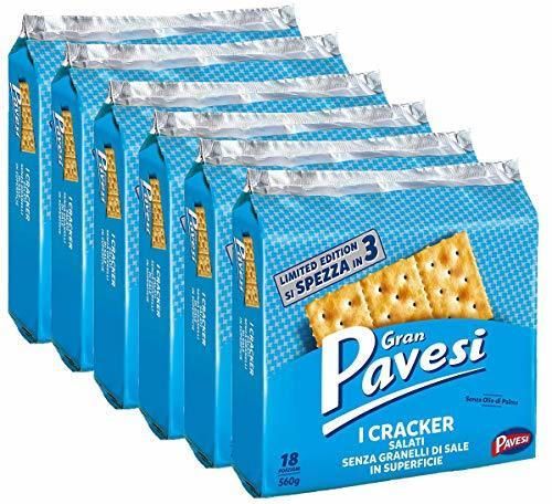 Places 6x Gran Pavesi Crackers 560g No Salt!