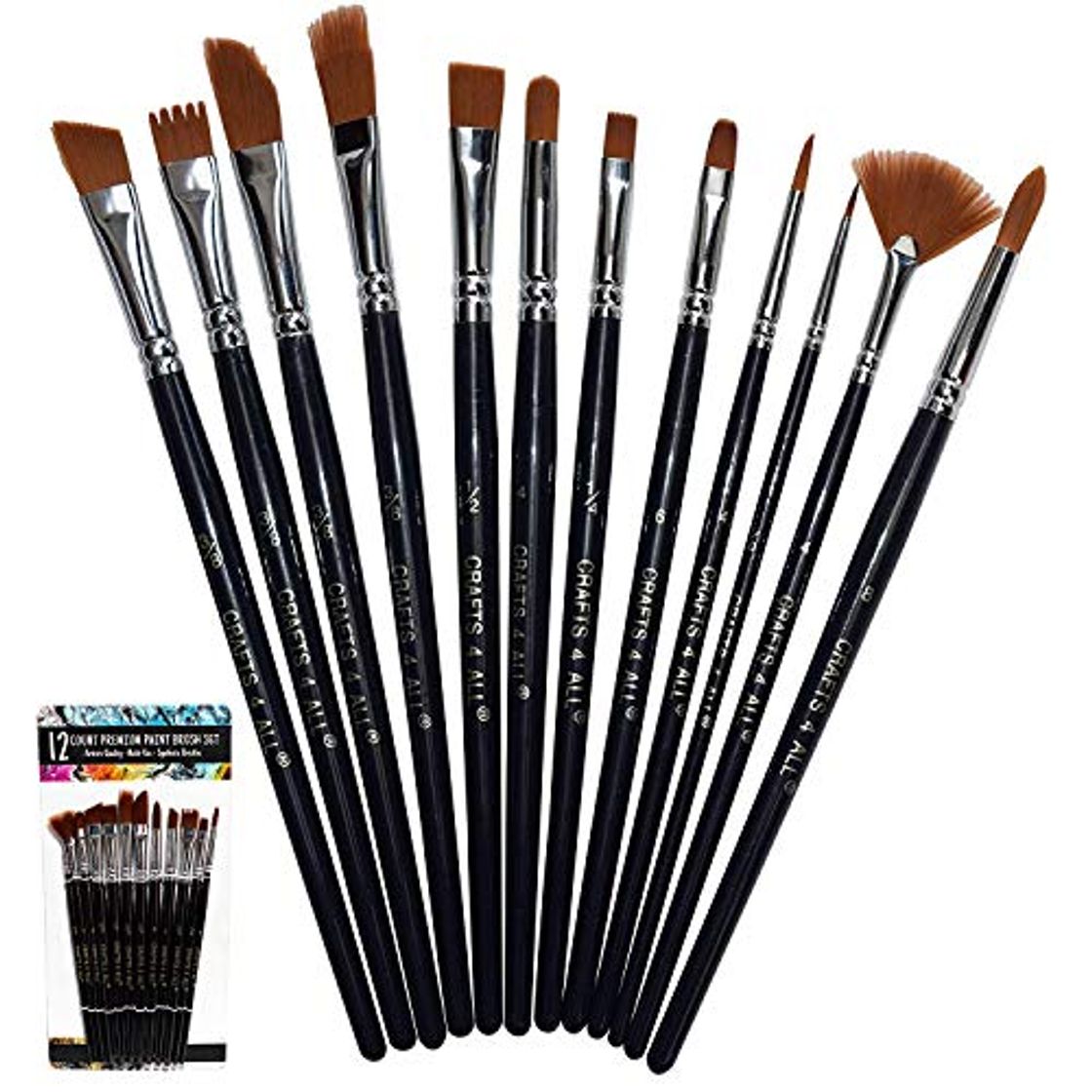 Producto Brochas de pintura 12 Piezas Set Brocha Profesional Punta Redonda Pelo de