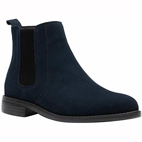 Lugar JINBEILE Impermeable Hombres Botas Botines Tobillo Chelsea Boots Cuero Zapatos C-Azul/40