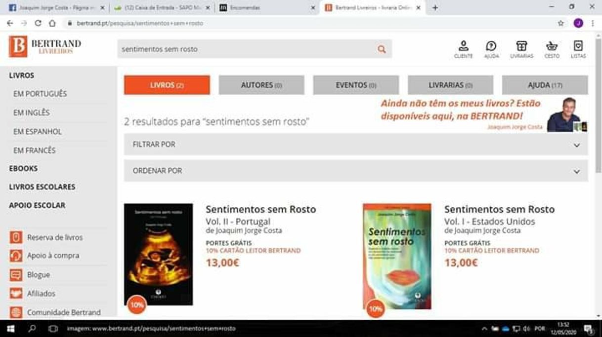 Moda Livro Sentimentos sem Rosto - BERTRAND