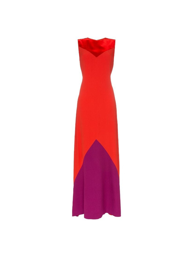Contrast panel maxi dress