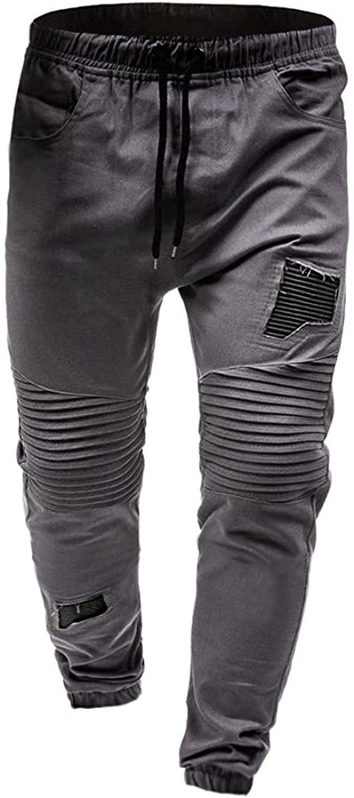Social LANSKIRT_Pantalones de Trabajo Hombre Pantalones Deportivos con Cremallera y Bolsillos de Joggers