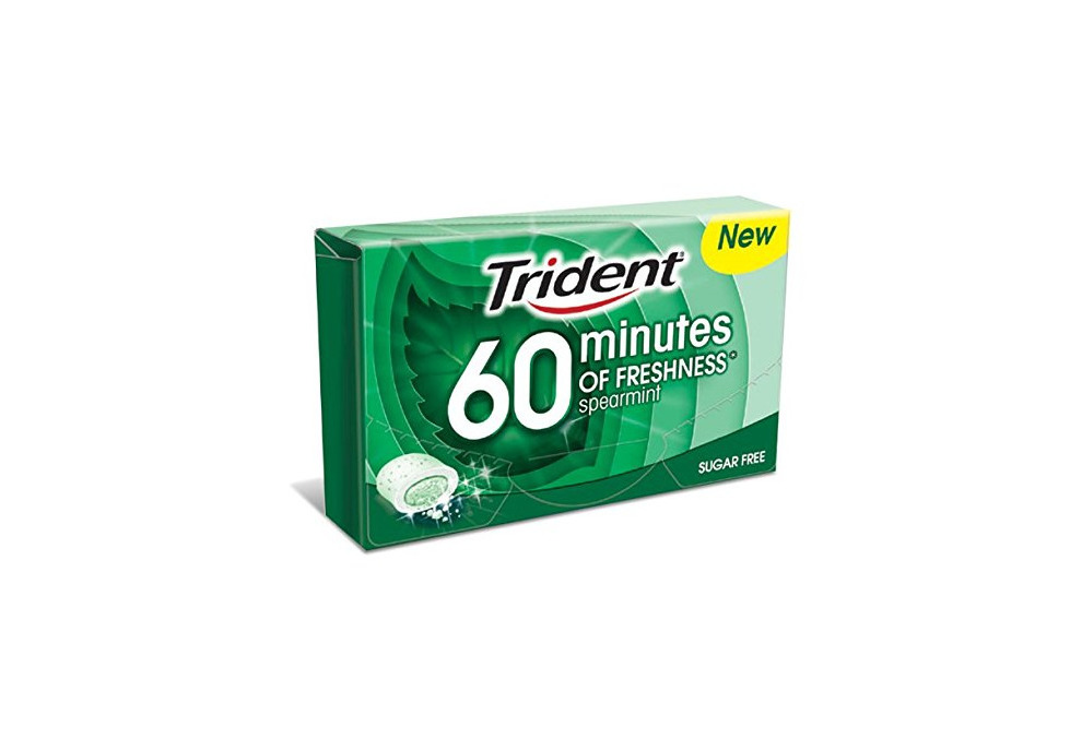 Product Trident 60 Minutos Chicles Masticables Hierbabuena - Pack de 16 unidades de