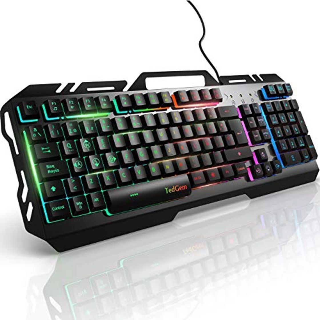 Social Teclados Gaming, TedGem Teclado Gaming, Teclado USB, Teclado Gaming PS4 LED Retroiluminado