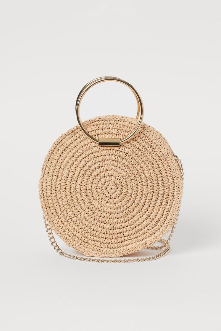 Product Round straw shoulder bag