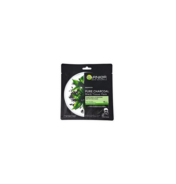 Belleza Garnier Skin Naturals PURE CHARCOAL Black Tissue Mask