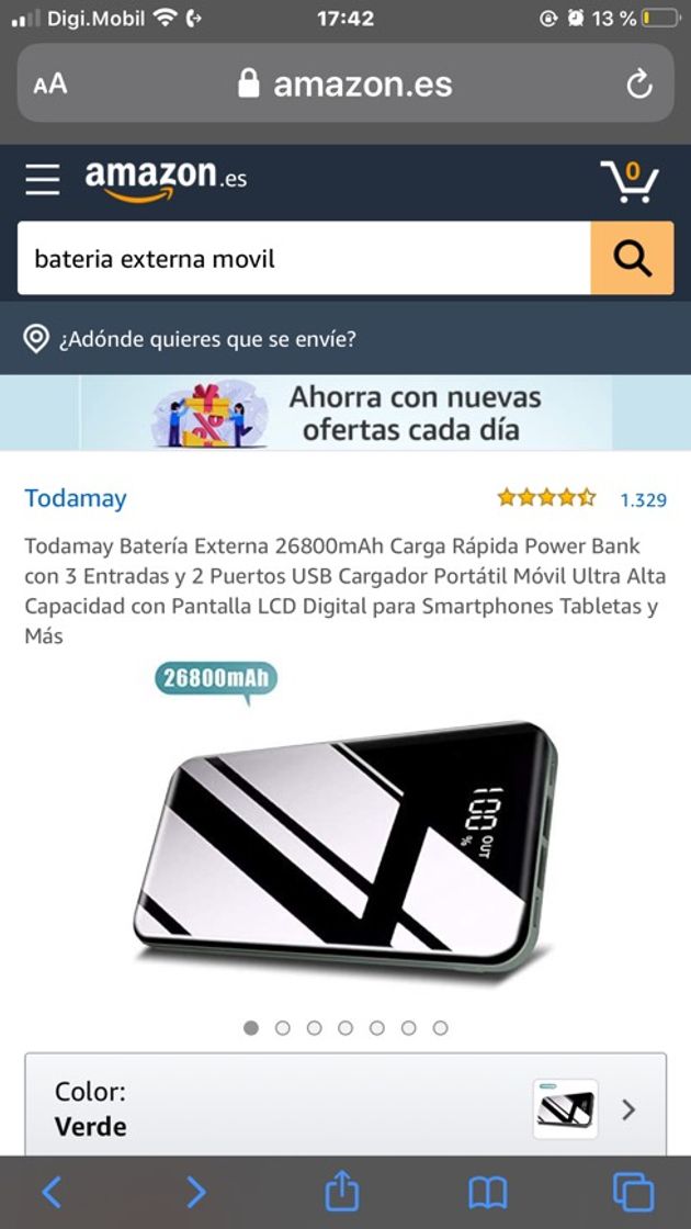 Productos Bateria externa 26800mAh