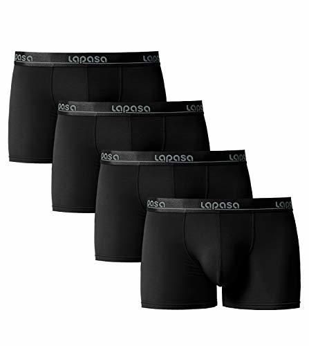 LAPASA Pack de 4 Calzoncillos Bóxer Hombre de Verano Micromodal Ultra Suave