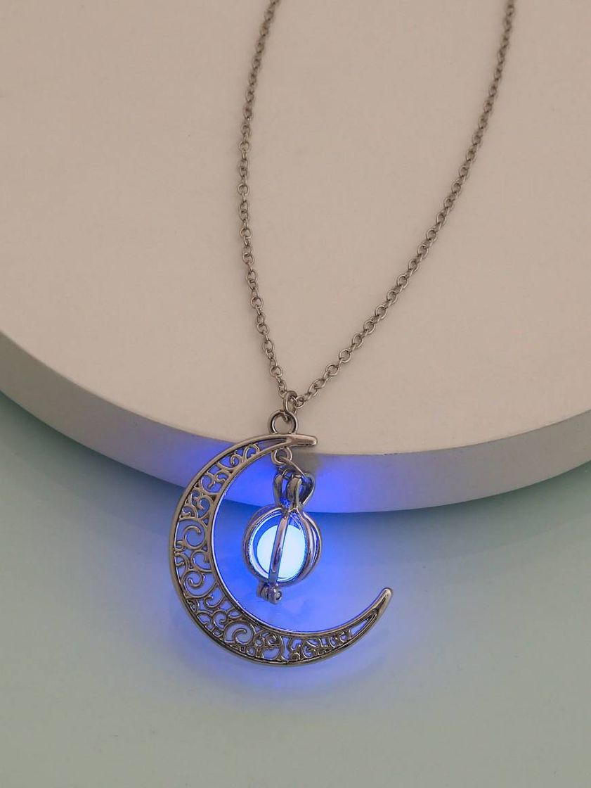 Social Colar de charme luminoso de lua