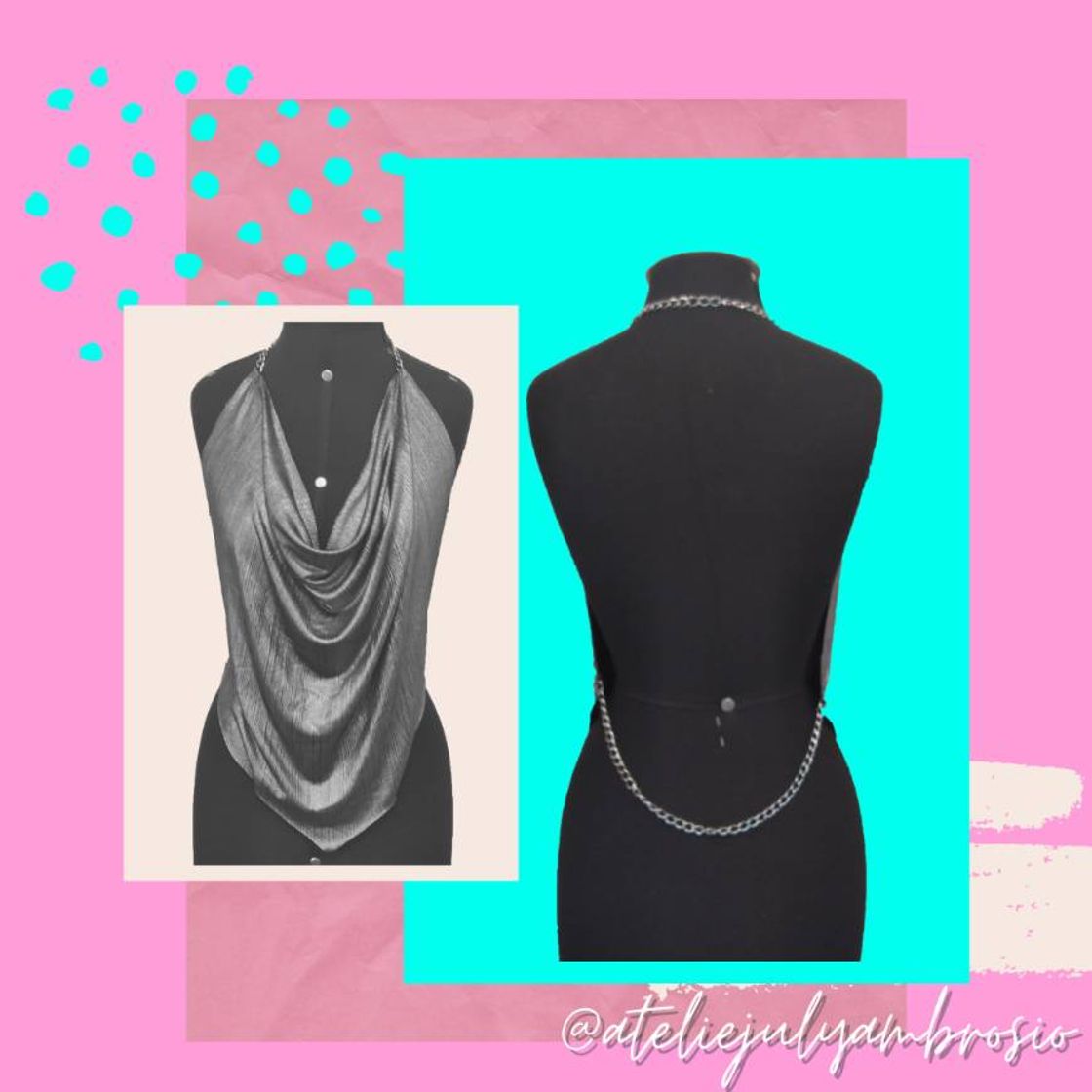 Blusa metalizada do Ateliê July Ambrosio