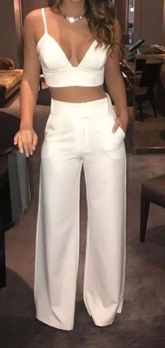 Fashion Conj cropped e calça pantalona!💗