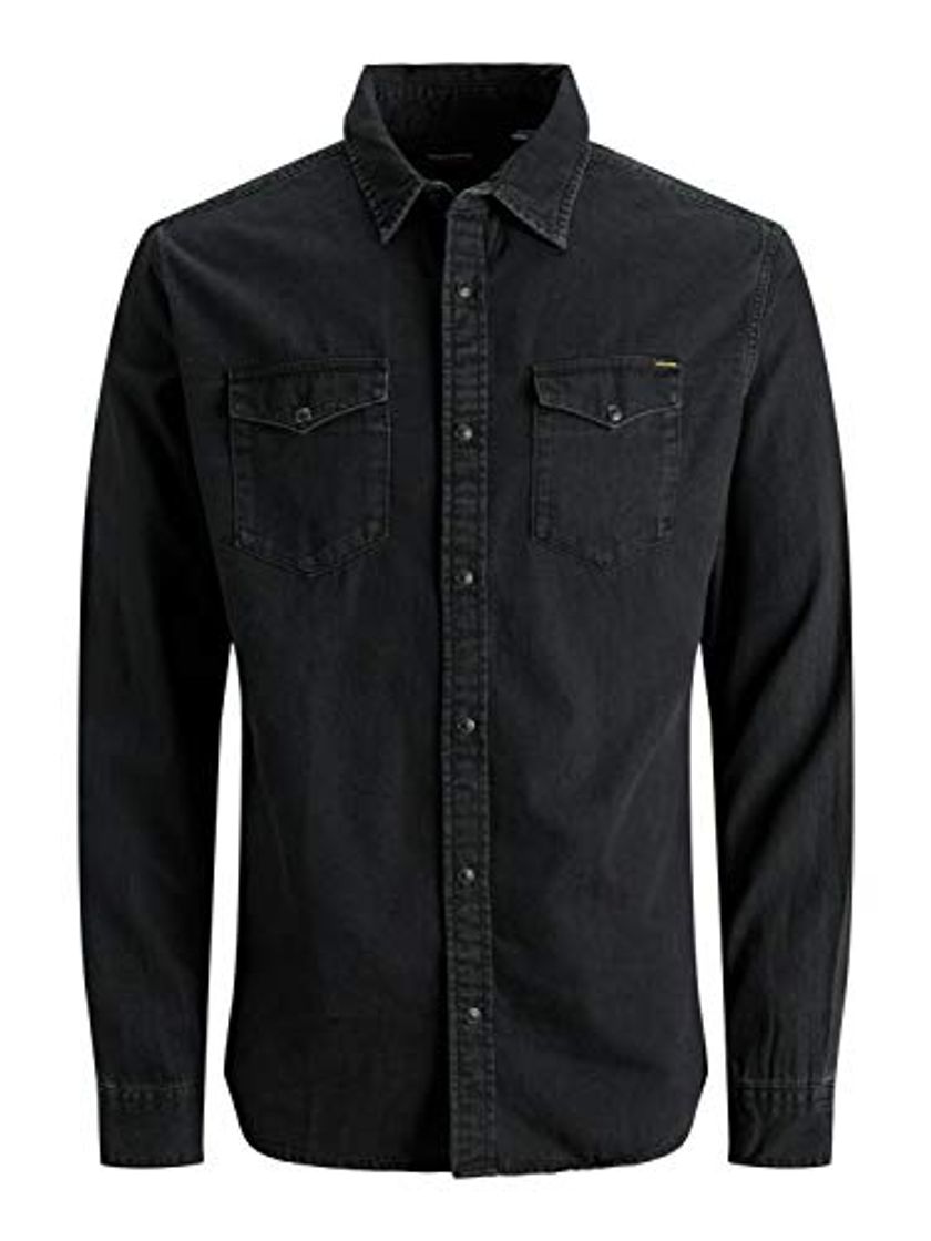 Moda Jack & Jones Jjesheridan Shirt L/s Camisa Vaquera, Negro