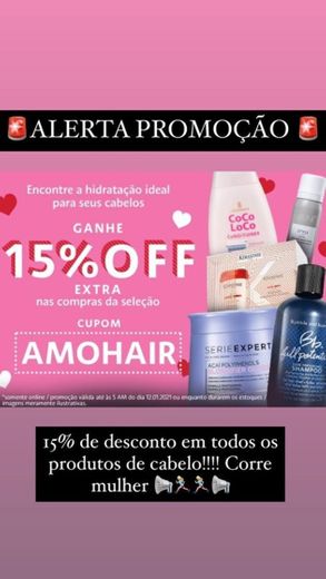 Promoção produtos para o cabelo