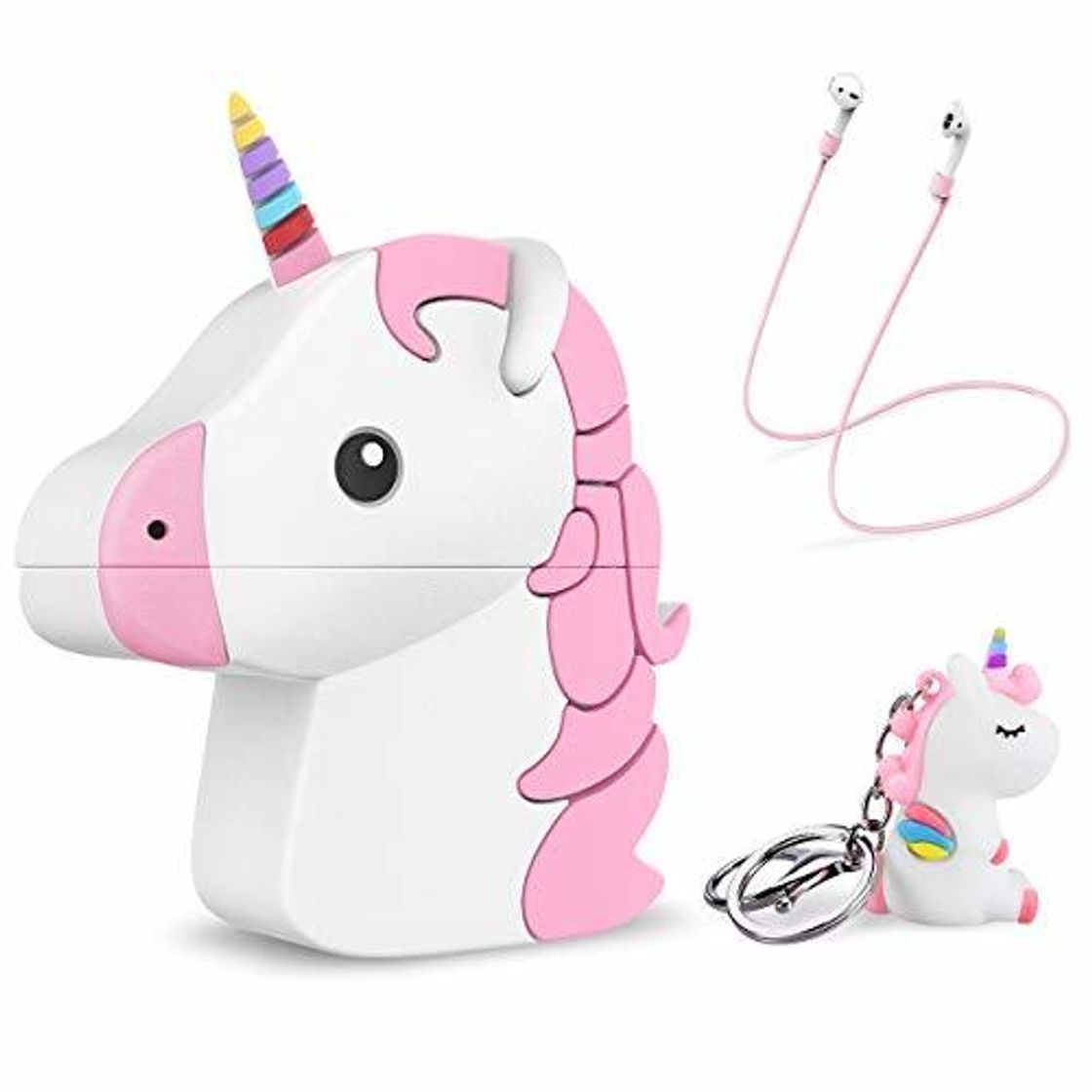 Lugares YoungRich Lindo Unicornio Funda para AirPods 1&2 Case,Estuche de Silicona Cubierta Protectora