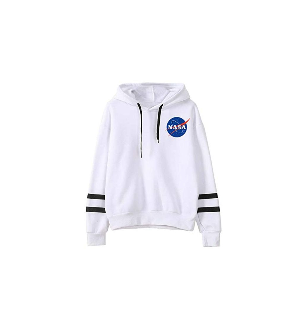 Social EMILYLE Mujer NASA Aeronautico Sudadera con Capucha Manga Larga Deportiva. M