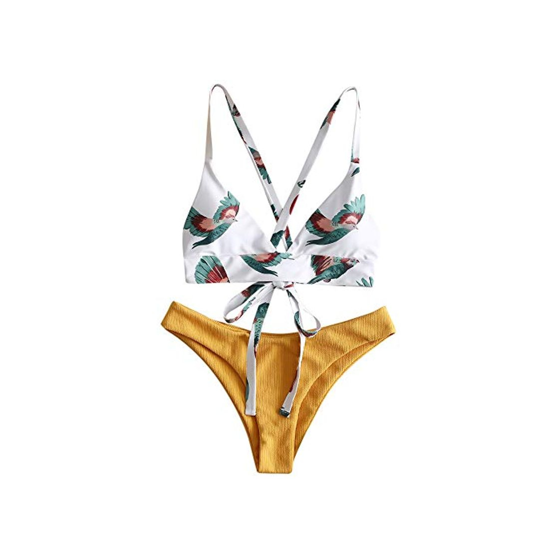 Fashion ZAFUL Conjunto de Bikini con Relleno Push Up Triangular Busto Ajustable con