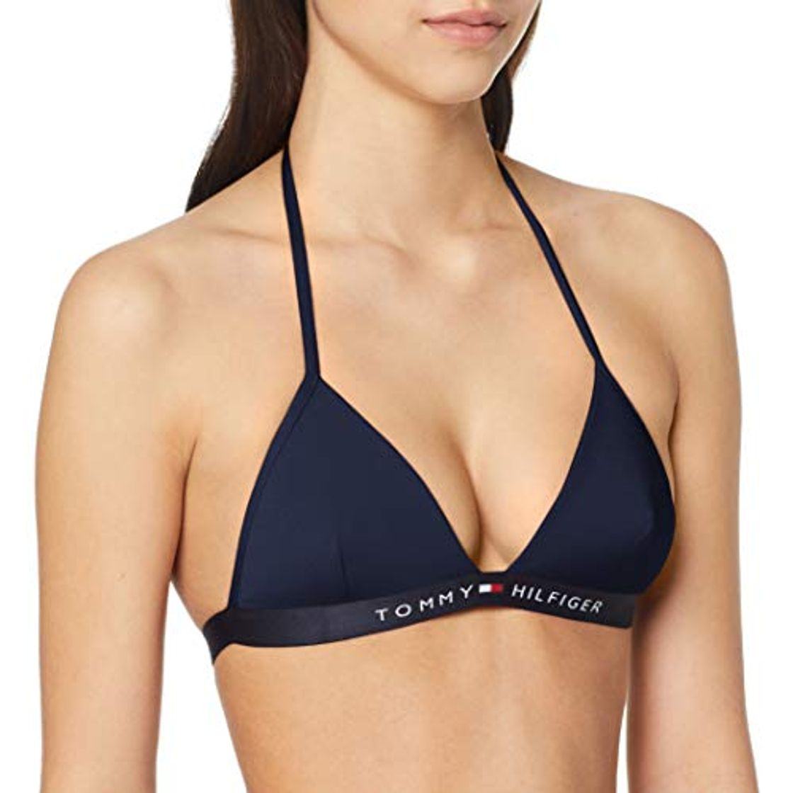 Moda Tommy Hilfiger Triangle Fixed Parte de Arriba de Bikini, Azul