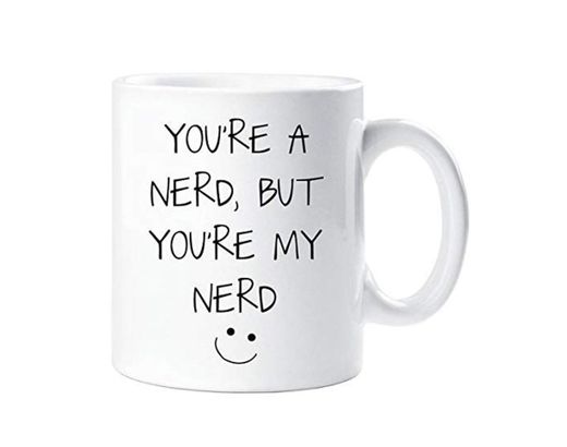 N\A Taza de Nerd Eres un Nerd Pero Eres mi Nerd Taza Divertida de la Novedad Novio Novia San Valentín Regalo Divertido de cerámica