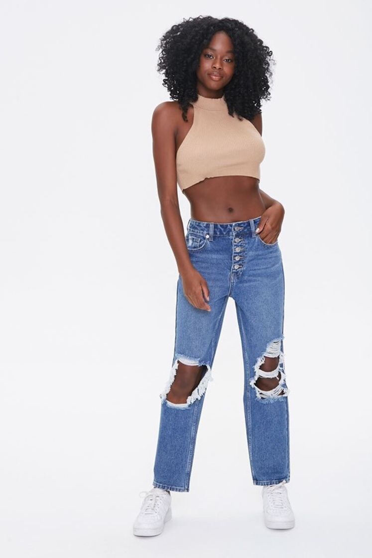 Moda Mom Jeans Ankle Distressed