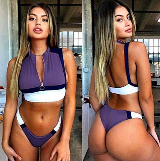 Social GUOZI Bikini Nuevo Traje de baño Traje de baño para Mujer Bikini Traje de baño Verano Ropa de Playa Mujer con Cremallera