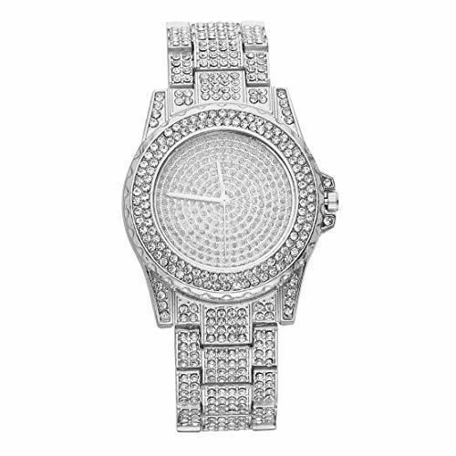 Diseño de lujo lleno de relojes de pulsera de movimiento de cuarzo
