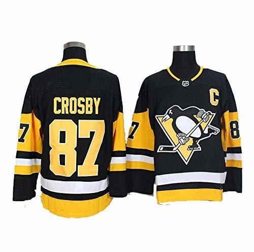 Yajun Sidney Crosby＃87 Pittsburgh Penguins Camisetas Hockey Jersey sobre Hielo NHL Hombre
