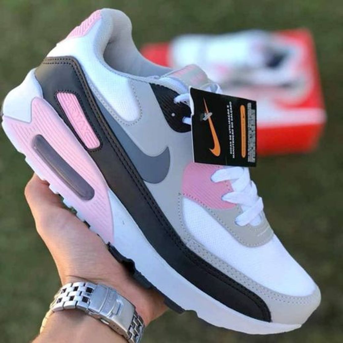 Fashion Air max 90 cinza e rosa