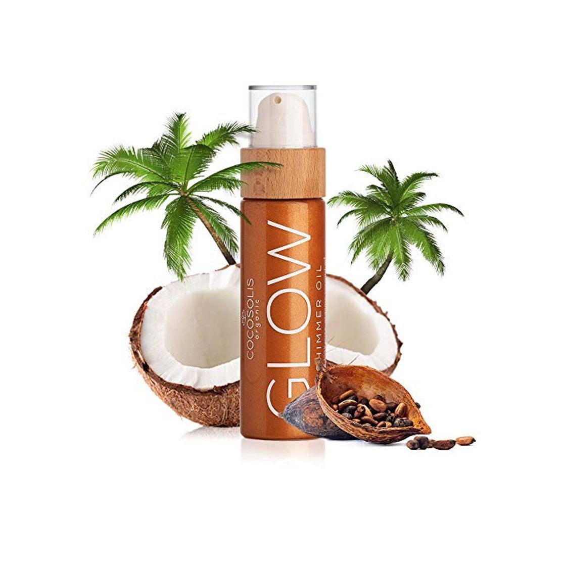 Social COCOSOLIS Glow Aceite Brillante - Hidratante Bio Oil - Brillo bronceador para
